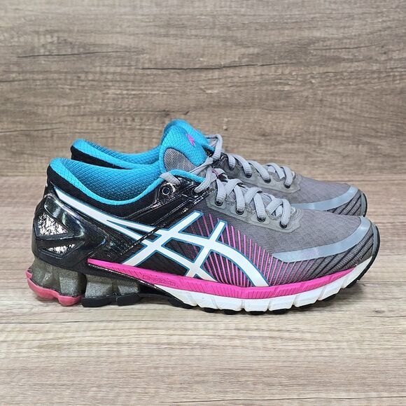 Asics Shoes - ASICS Gel-Kinsei 6 Women's Size 7.5 Black Gray Pink Blue Running Shoes (T694N)
